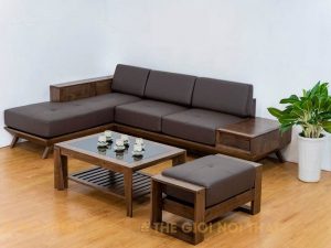 Ghế sofa gỗ dễ kết hợp với các đồ nội thất