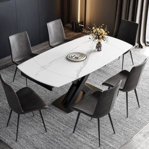 Bàn Ăn Mặt Đá Thay Đổi Kích Thước D180