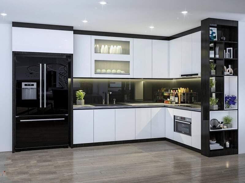 Tủ bếp gỗ công nghiệp cốt xanh chống ẩm