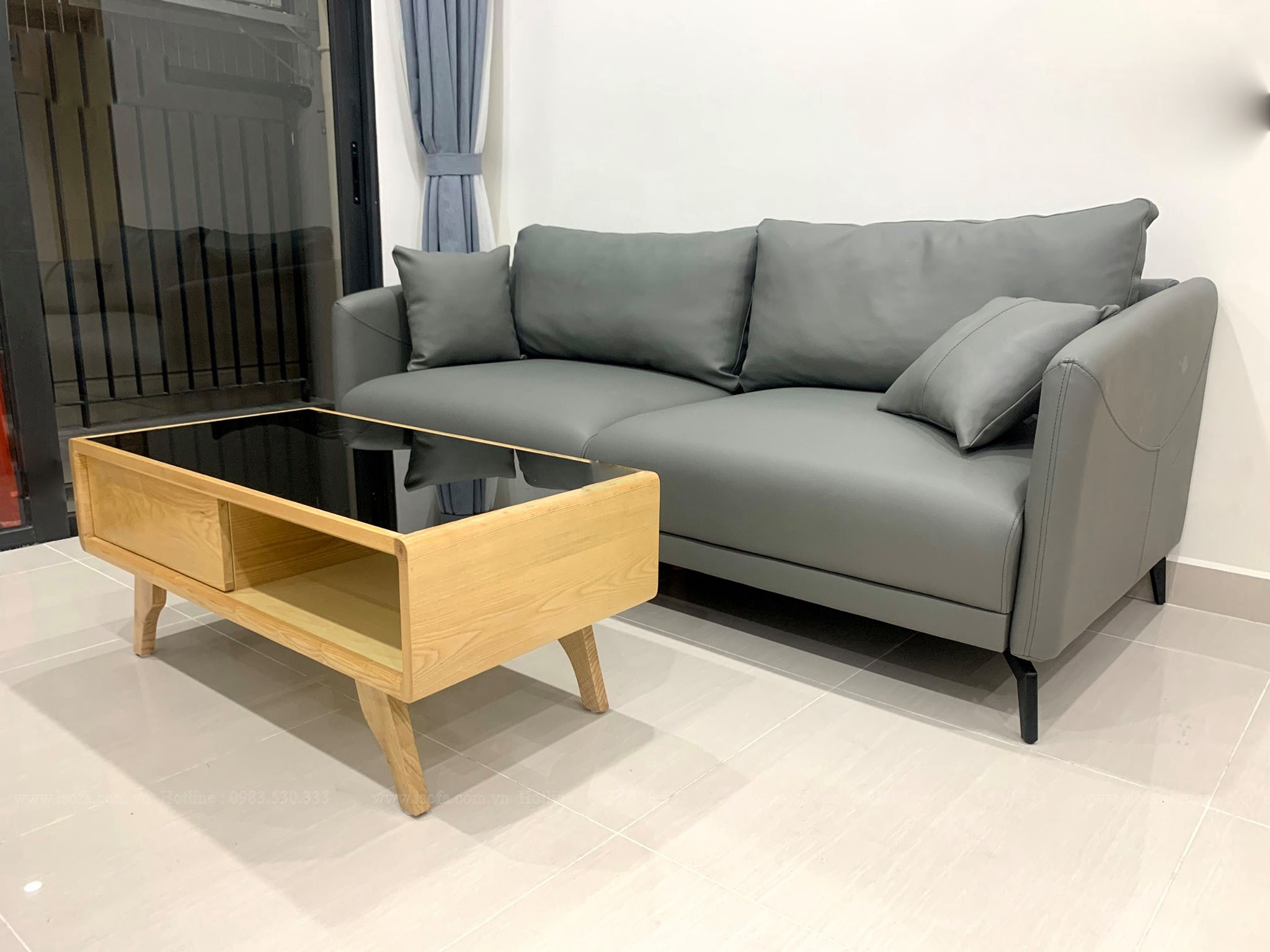 Ghế sofa da phòng khách - R11