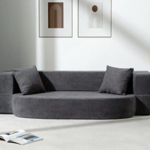 Giường sofa đệm gấp có 2 gối và vỏ bọc có thể giặt được