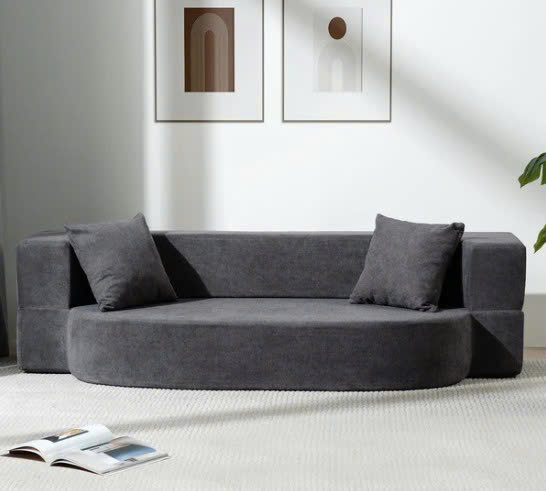 Giường sofa đệm gấp có 2 gối và vỏ bọc có thể giặt được