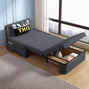 Giường sofa gấp đa năng 2025 phòng khách căn hộ nhỏ mới không có tay vịn đa năng đơn tích hợp vải có thể thu vào
