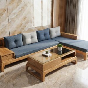 Bàn ghế gỗ góc L