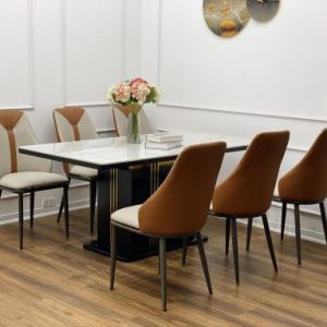 Alternative view of Bộ Bàn Ăn 6 Ghế Mặt Đá Châu Âu Ghế Nhập Khẩu Spos Cải