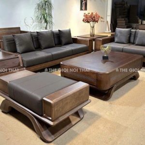 Bộ sofa 2 văng chân thuyền cong - 5