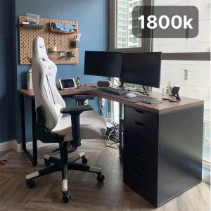 Bàn làm việc chữ L khung thép sơn tĩnh điện hiện đại