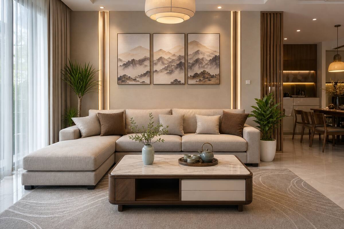 Hình ảnh Bàn trà sofa phòng khách