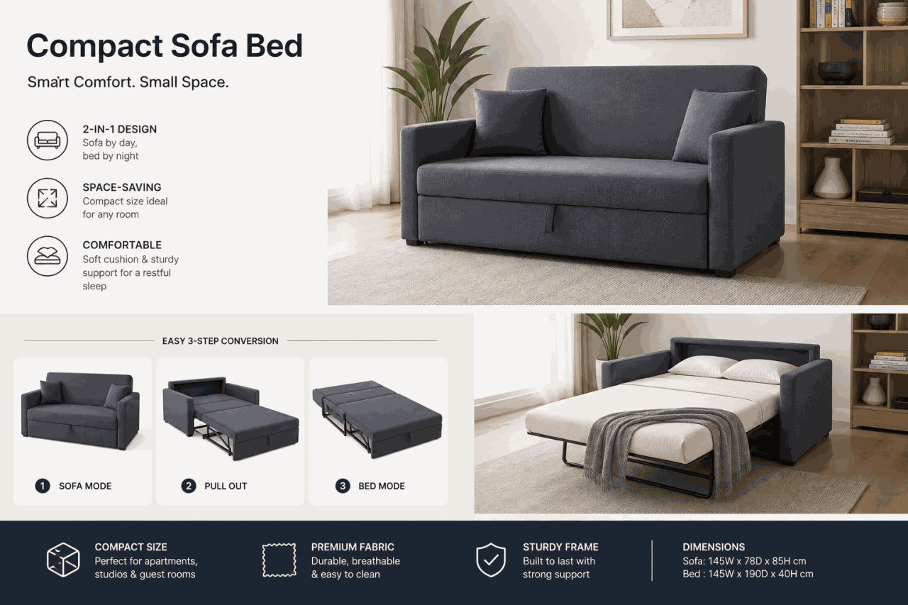 Sản phẩm sofa giường cho căn hộ nhỏ tại xưởng