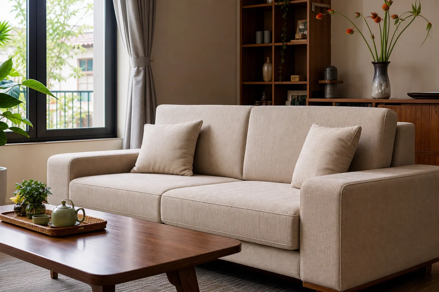 ghế sofa bọc lại hoàn thiện tại phòng khách Hải Phòng