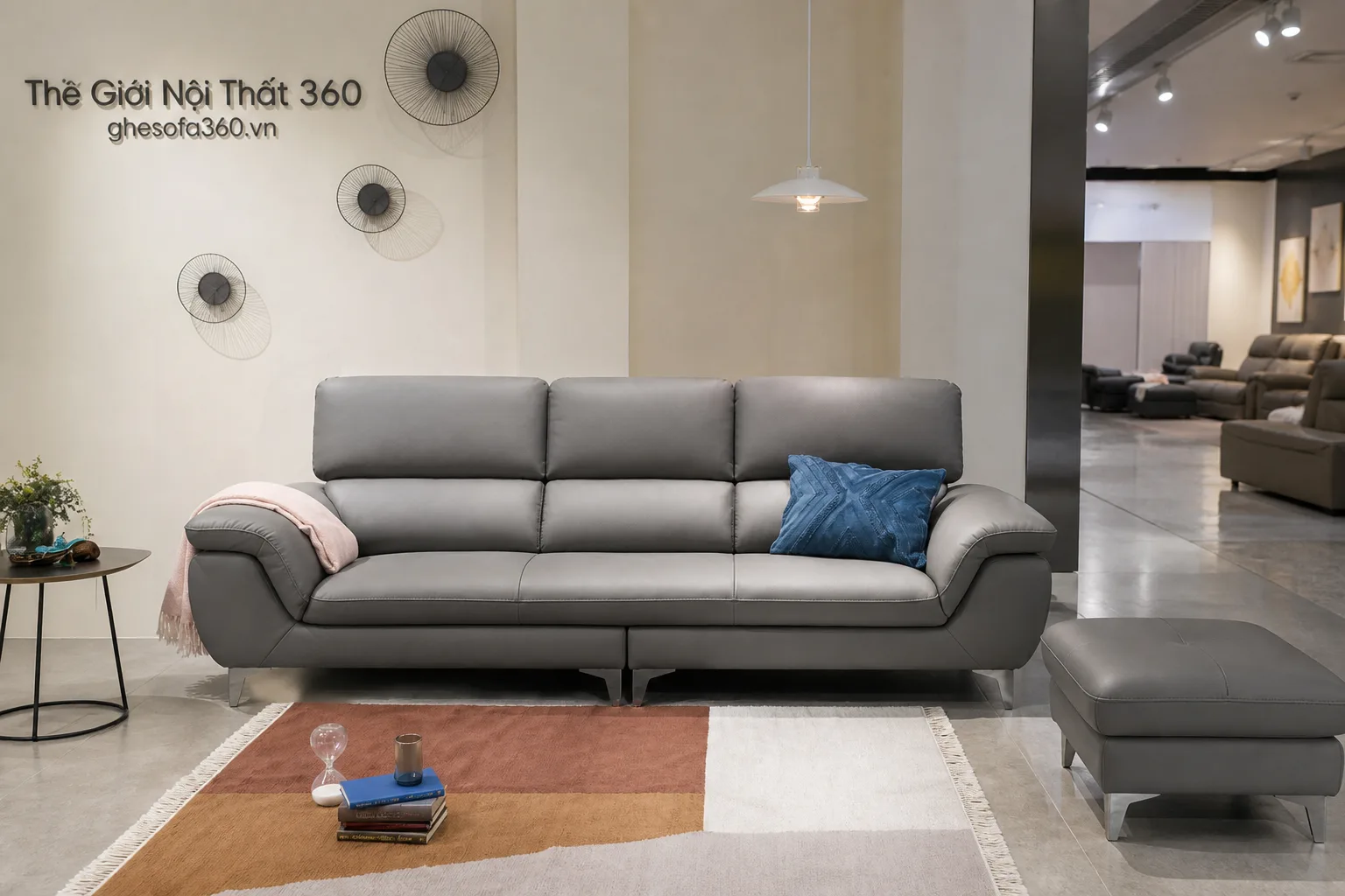 Ghế sofa 3.5 chỗ da bò tự nhiên - sofa da bò thật - ảnh 1 | Ghế Sofa 360