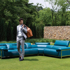 Ghế sofa 4 chỗ có chức năng da nguyên tấm da bò tự nhiên ()