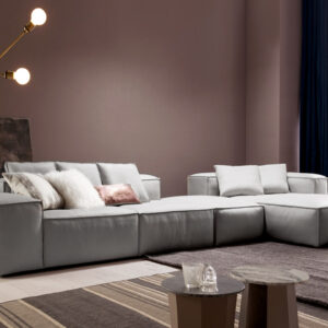 Ghế sofa 4 chỗ dạng couch da nguyên tấm da bò Schrenck tự nhiên () kèm kèm 5 gối