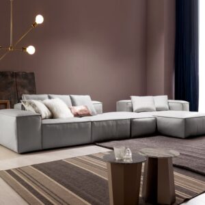 Alternative view of Ghế sofa 4 chỗ dạng couch da nguyên tấm da bò Schrenck tự nhiên () kèm kèm 5 gối