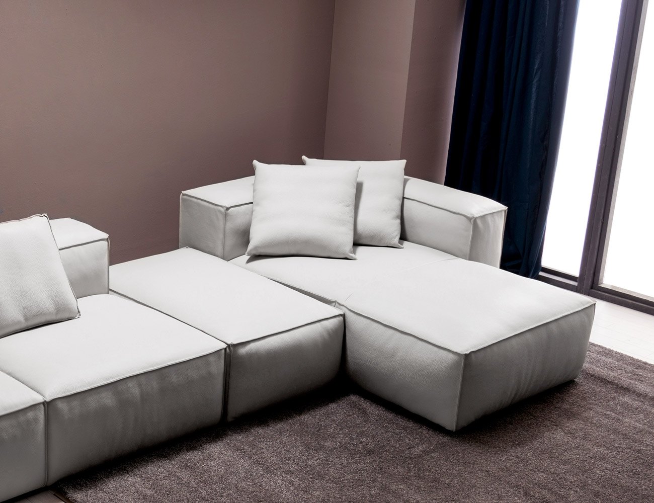 Ghế sofa 4 chỗ dạng couch da nguyên tấm da bò Schrenck tự nhiên () kèm kèm 5 gối - sofa góc chữ L 4 chỗ - ảnh 4 | Ghế Sofa 360