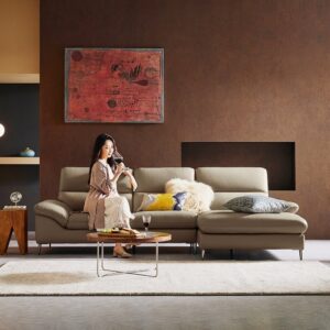 Alternative view of Ghế sofa 3.5 chỗ dạng couch da bò tự nhiên