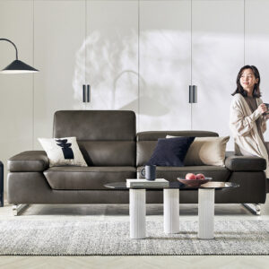 Ghế sofa 3 chỗ có chức năng da bò Schrenck tự nhiên