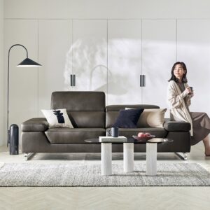 Alternative view of Ghế sofa 3 chỗ có chức năng da bò Schrenck tự nhiên