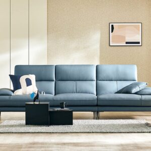 Ghế sofa 4 chỗ da bò tự nhiên kèm 1 gối