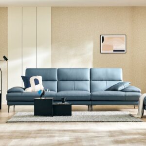 Alternative view of Ghế sofa 4 chỗ da bò tự nhiên kèm 1 gối