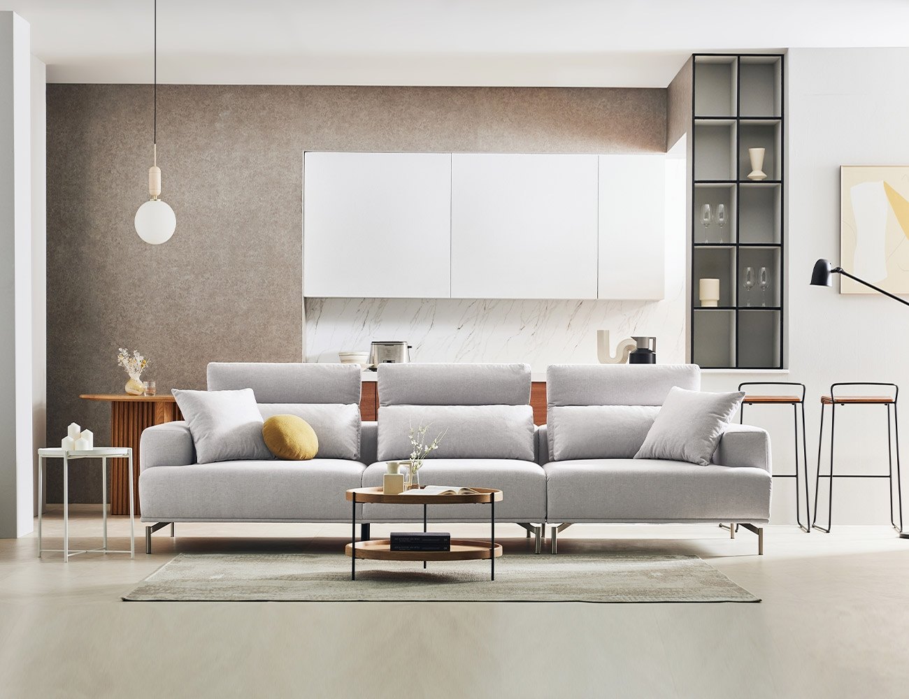 Ghế sofa 4 chỗ có chức năng vải Zenwave kèm 5 gối (gối 3 cái / gối 2 cái) - ghế sofa bọc nỉ 4 chỗ - ảnh 2 | Ghế Sofa 360