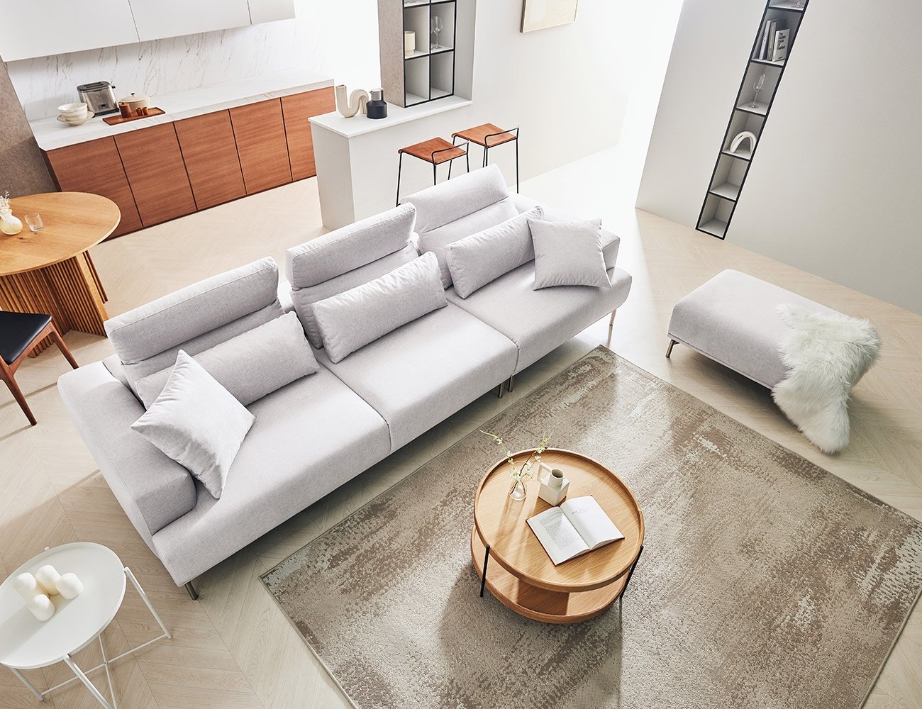 Ghế sofa 4 chỗ có chức năng vải Zenwave kèm 5 gối (gối 3 cái / gối 2 cái) - ghế sofa bọc nỉ 4 chỗ - ảnh 3 | Ghế Sofa 360