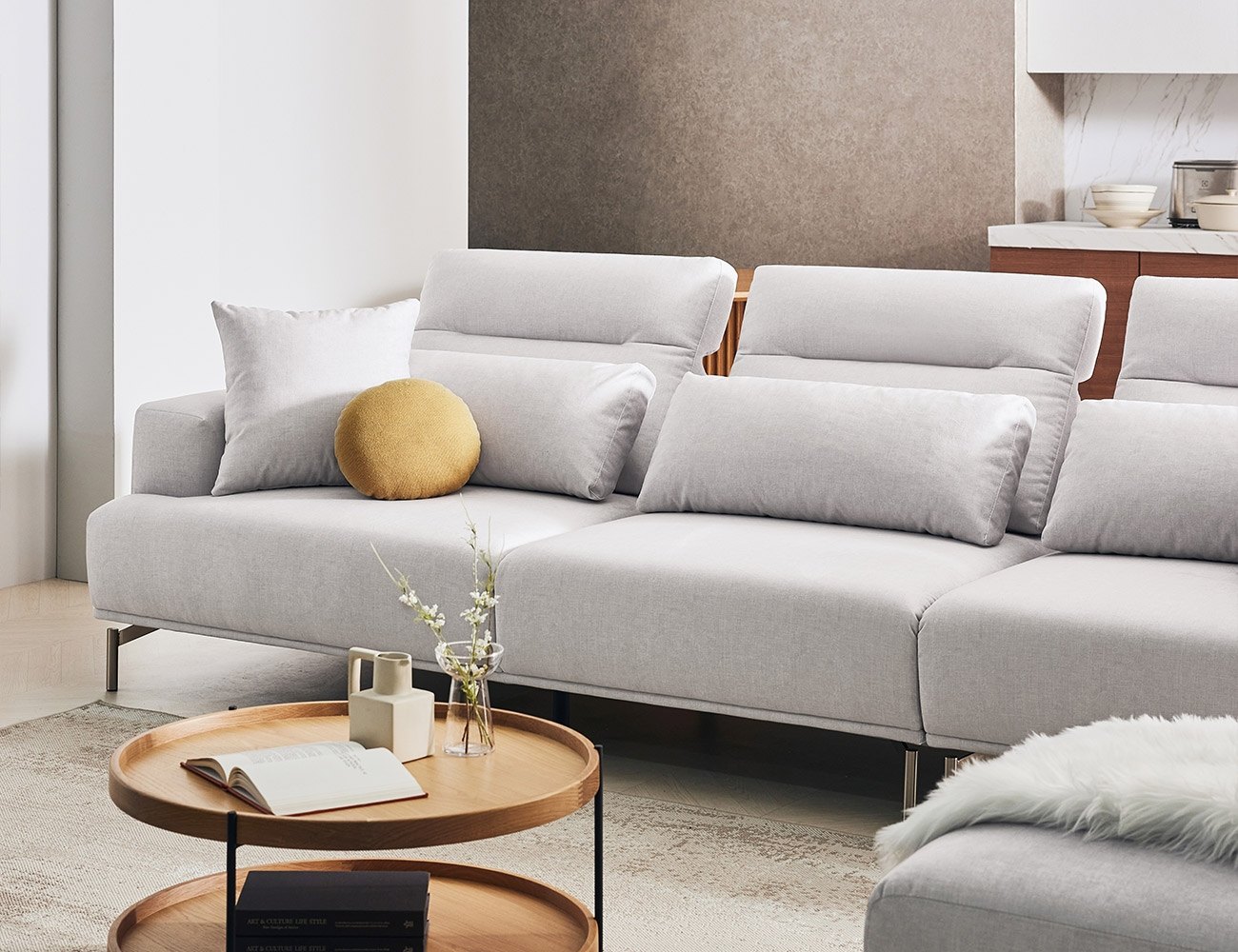 Ghế sofa 4 chỗ có chức năng vải Zenwave kèm 5 gối (gối 3 cái / gối 2 cái) - ghế sofa bọc nỉ 4 chỗ - ảnh 4 | Ghế Sofa 360