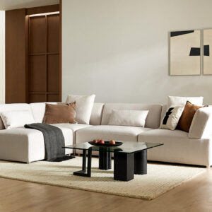 Ghế sofa module 4 chỗ vải Zenwave kèm 4 gối (gối 2 cái / gối 2 cái)