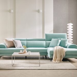 Alternative view of Ghế sofa Rudia 4 chỗ dạng couch có chức năng vải Serena kèm 2 gối