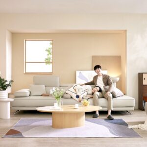 Alternative view of Ghế sofa 4 chỗ có chức năng da bò nguyên tấm cao cấp (bọc da toàn bộ mặt) kèm 2 gối