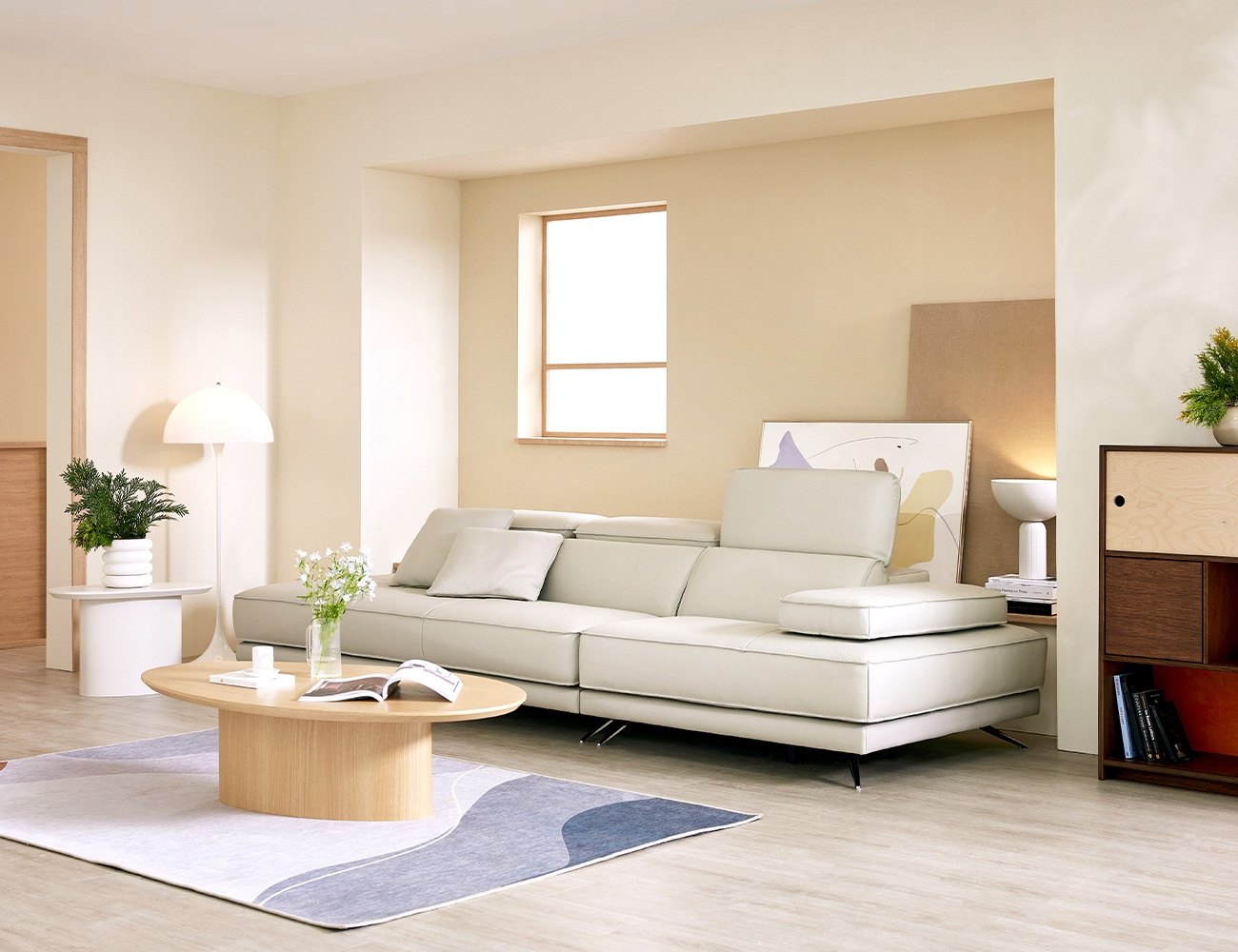 Ghế sofa 4 chỗ có chức năng da bò nguyên tấm cao cấp (bọc da toàn bộ mặt) kèm 2 gối - sofa da bò thật 4 chỗ - ảnh 3 | Ghế Sofa 360