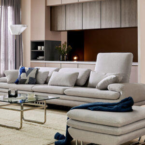 Ghế sofa 4 chỗ có chức năng vải Zenwave kèm 5 gối (3 cái / 2 cái)