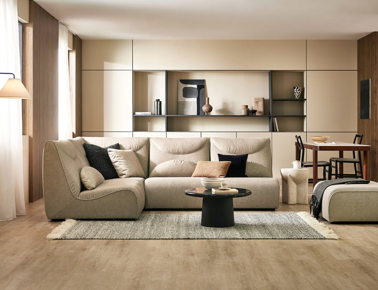 Ghế sofa module 3.5 chỗ vải Zenwave (A kèm A kèm A kèm C) kèm 4 gối (gối 3/ gối 1) - sofa góc chữ L - ảnh 3 | Ghế Sofa 360