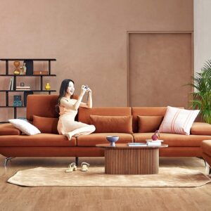 Ghế sofa 4 chỗ có chức năng vải Serena kèm 3 gối