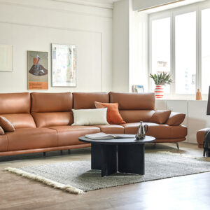 Ghế sofa 6 chỗ có chức năng da nguyên tấm da bò Schrenck tự nhiên () kèm 2 gối