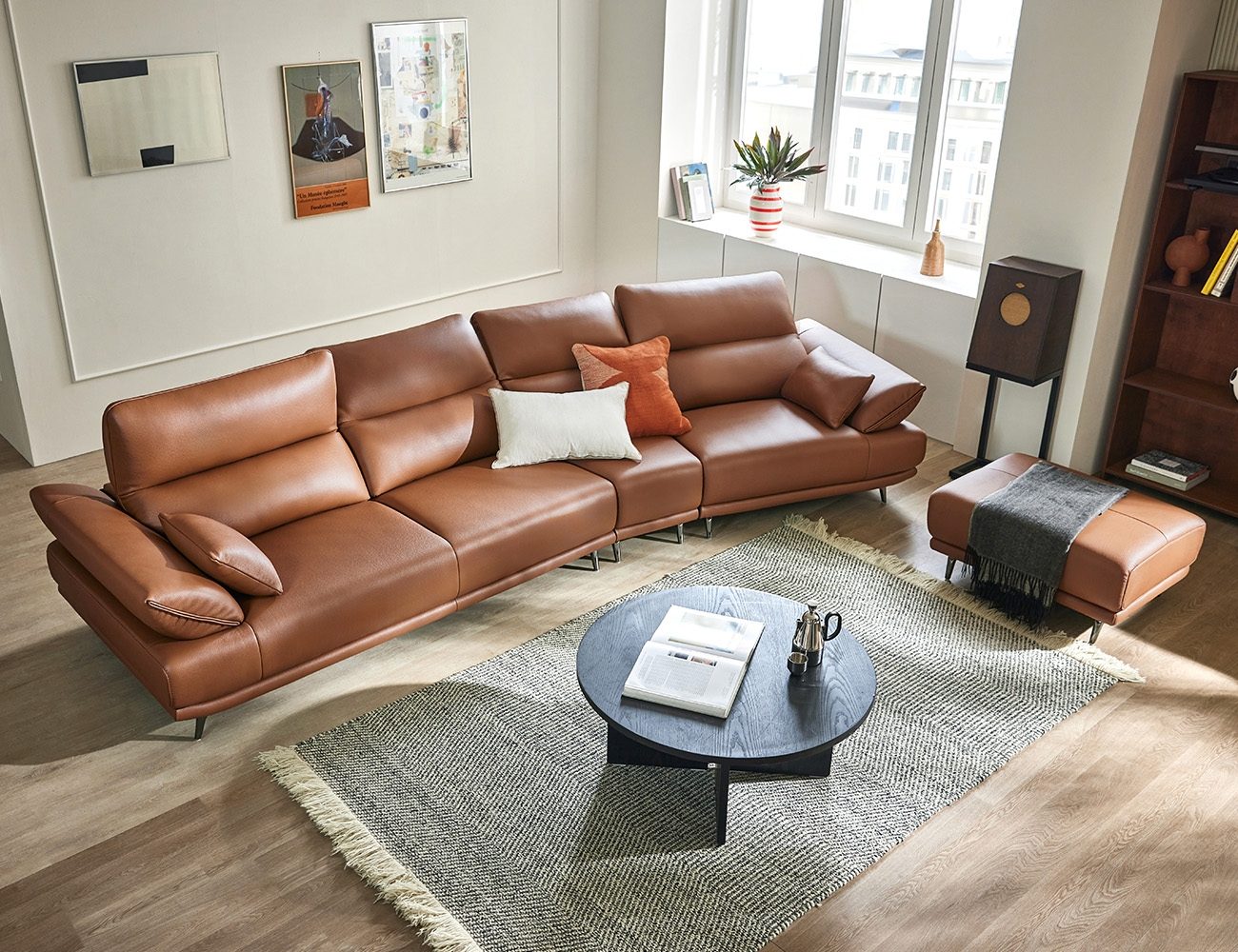 Ghế sofa 6 chỗ có chức năng da nguyên tấm da bò Schrenck tự nhiên () kèm 2 gối - sofa da bò thật 6 chỗ - ảnh 2 | Ghế Sofa 360