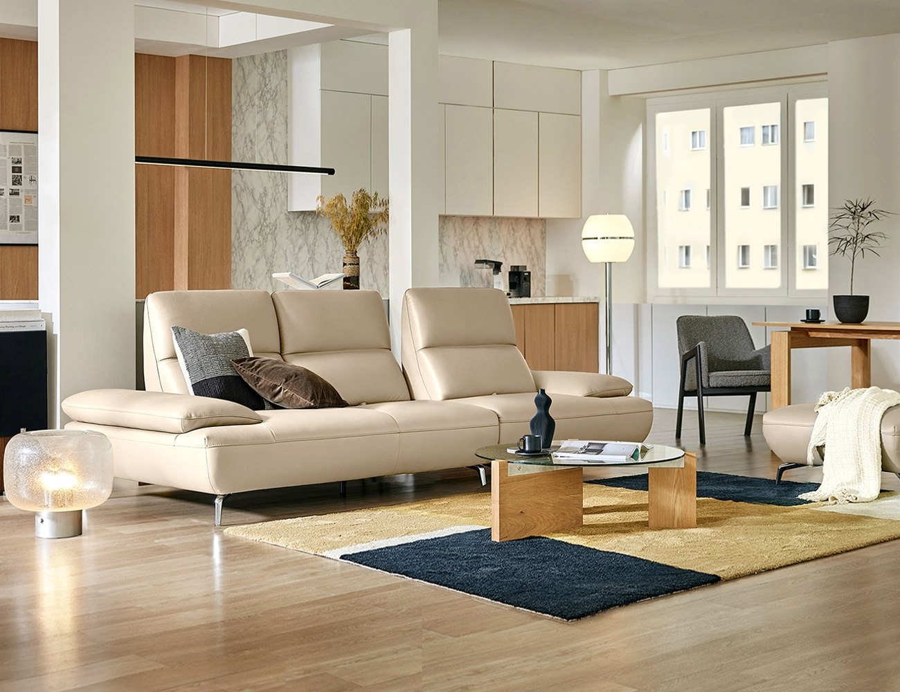 Ghế sofa Gemma Swing 3.5 chỗ có chức năng da bò tự nhiên - sofa da bò thật Gemma - ảnh 2 | Ghế Sofa 360