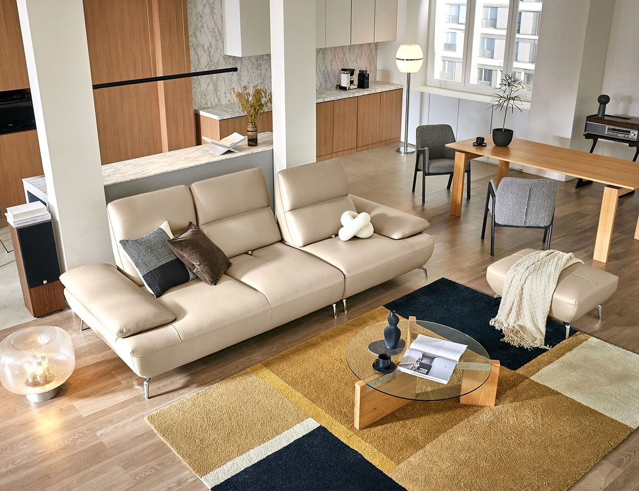 Ghế sofa Gemma Swing 3.5 chỗ có chức năng da bò tự nhiên - sofa da bò thật Gemma - ảnh 3 | Ghế Sofa 360