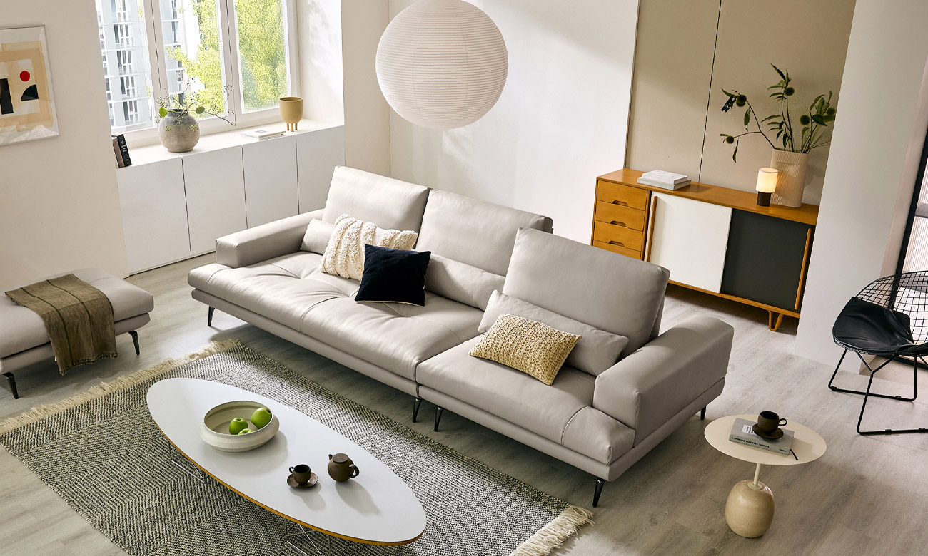 Ghế sofa Swing 4 chỗ có chức năng da bò Italy tự nhiên () kèm 3 gối - sofa da bò Italy 4 chỗ - ảnh 1 | Ghế Sofa 360