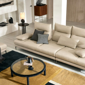 Ghế sofa Swing 4 chỗ có chức năng da bò tự nhiên kèm 3 gối