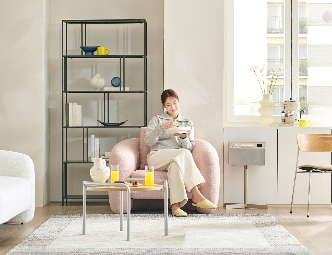 Ghế 1 chỗ bọc vải kèm 1 gối - ghế sofa đơn - ảnh 2 | Ghế Sofa 360