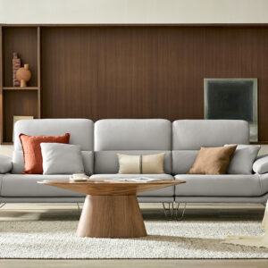 Ghế sofa 4 chỗ có chức năng da nguyên tấm da bò Schrenck tự nhiên () kèm 2 gối