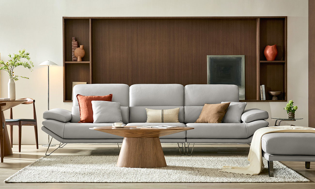Ghế sofa 4 chỗ có chức năng da nguyên tấm da bò Schrenck tự nhiên () kèm 2 gối - sofa da bò thật 4 chỗ - ảnh 1 | Ghế Sofa 360