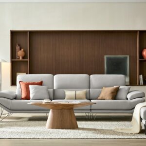 Alternative view of Ghế sofa 4 chỗ có chức năng da nguyên tấm da bò Schrenck tự nhiên () kèm 2 gối