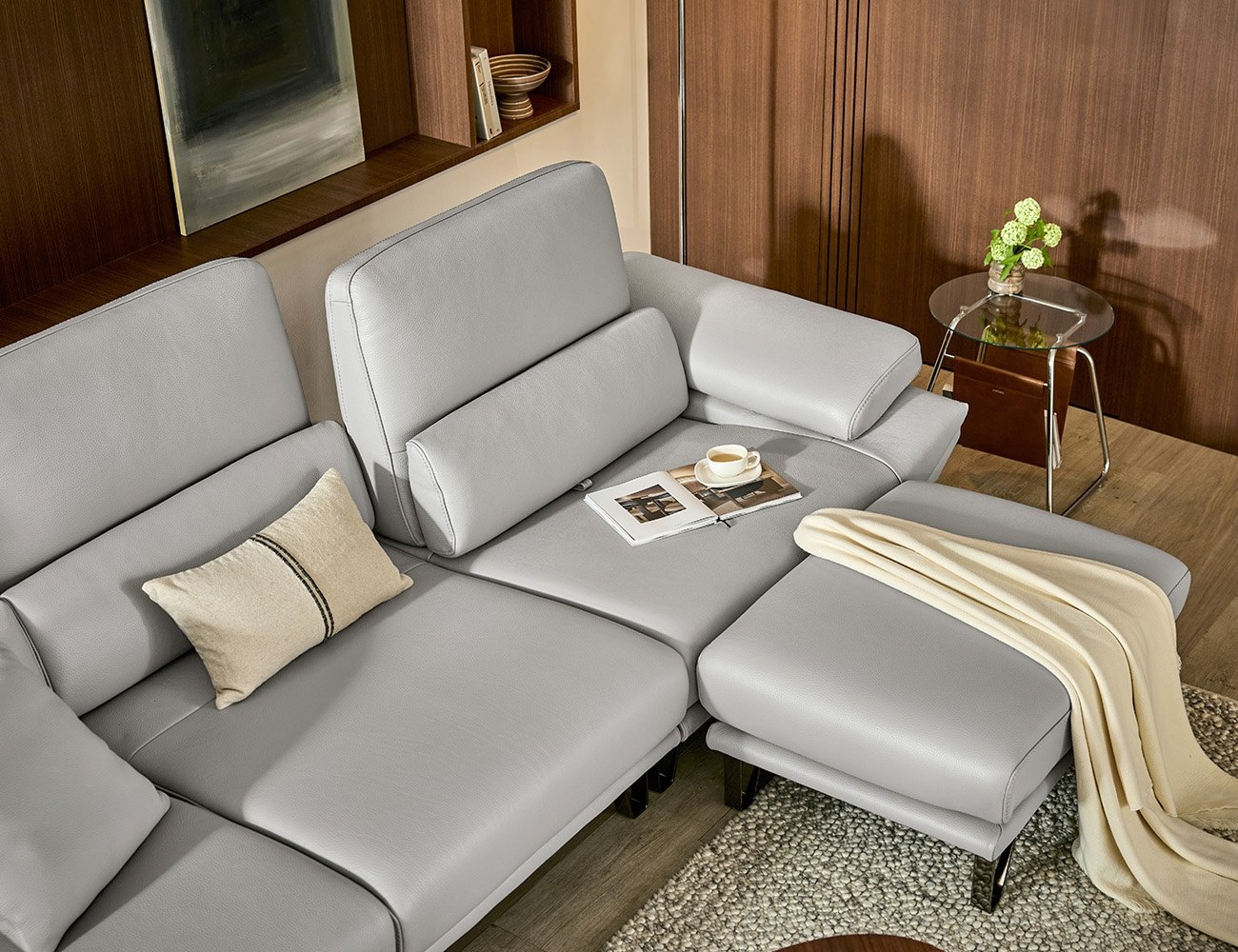 Ghế sofa 4 chỗ có chức năng da nguyên tấm da bò Schrenck tự nhiên () kèm 2 gối - sofa da bò thật 4 chỗ - ảnh 4 | Ghế Sofa 360