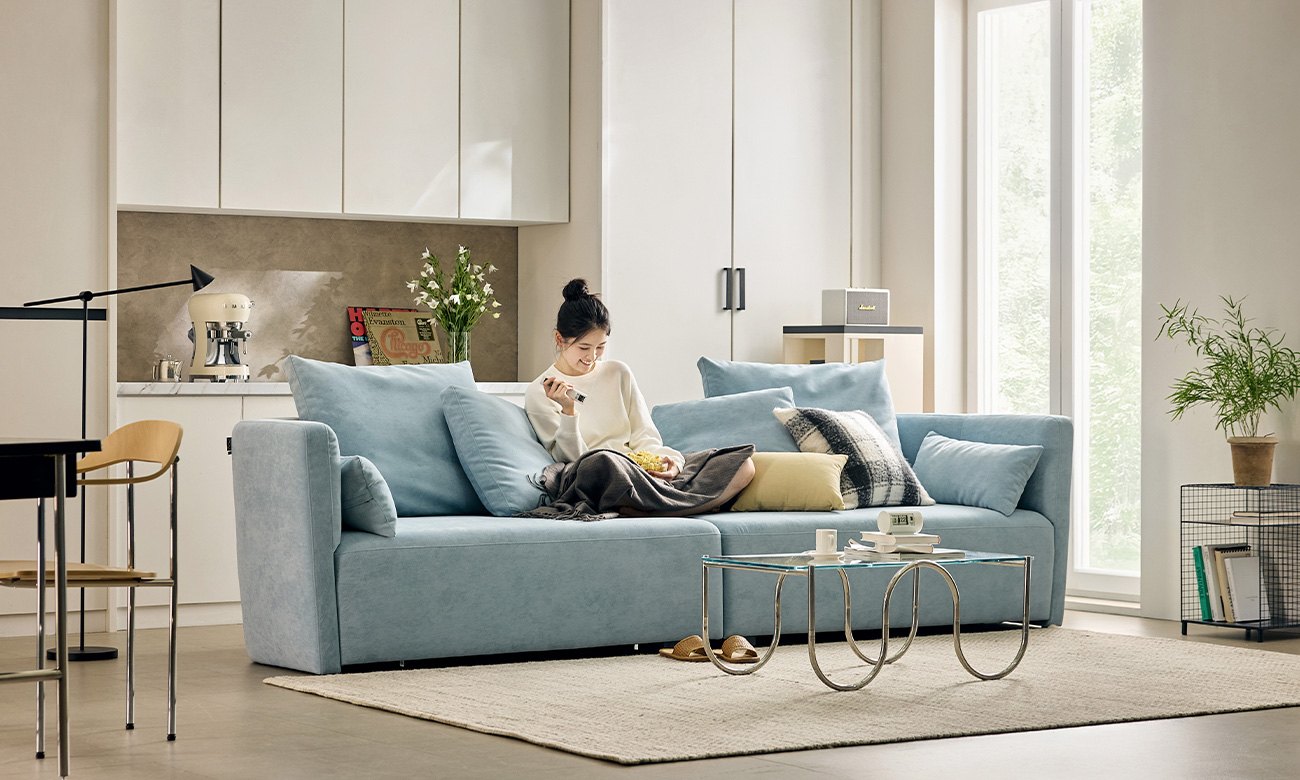 Ghế sofa 4 chỗ bọc vải kèm 6 gối - ghế sofa bọc nỉ 4 chỗ - ảnh 1 | Ghế Sofa 360
