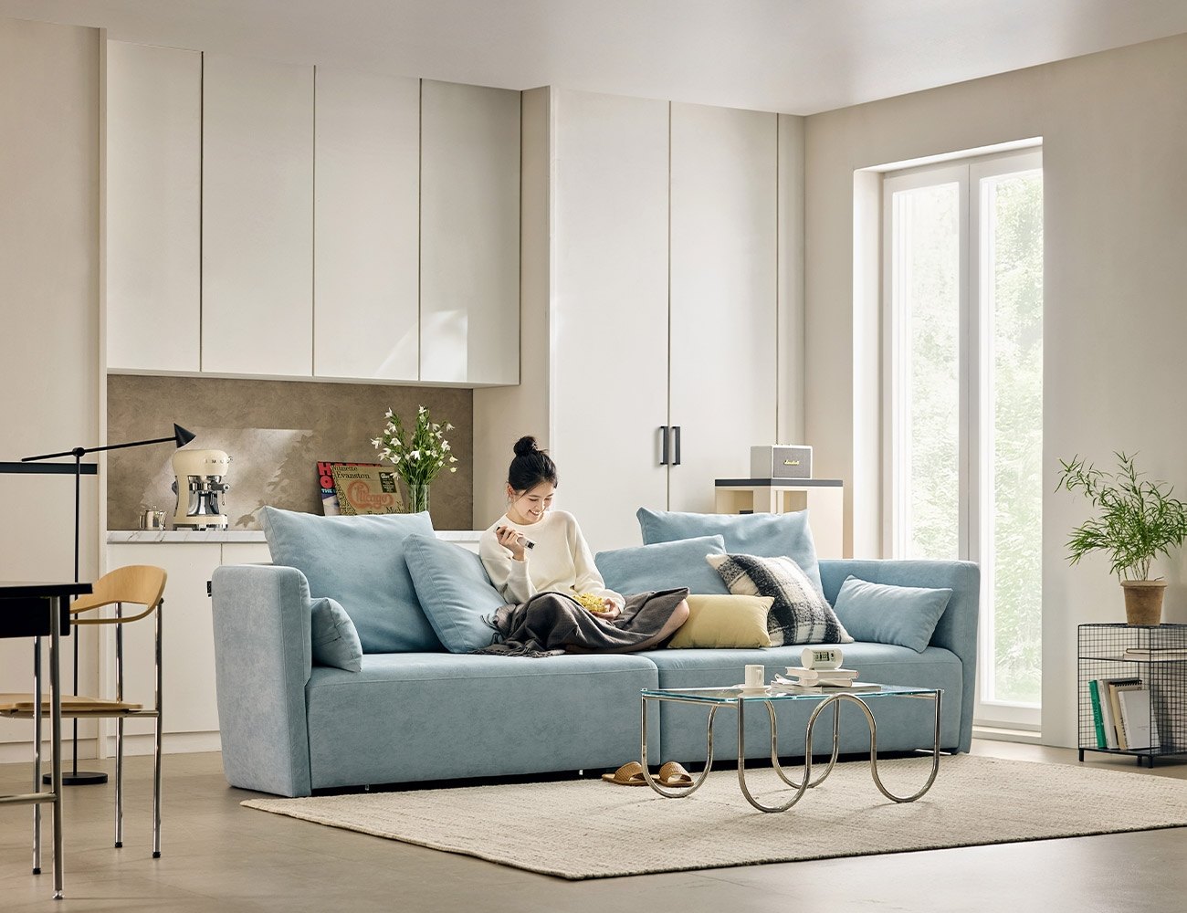 Ghế sofa 4 chỗ bọc vải kèm 6 gối - ghế sofa bọc nỉ 4 chỗ - ảnh 2 | Ghế Sofa 360