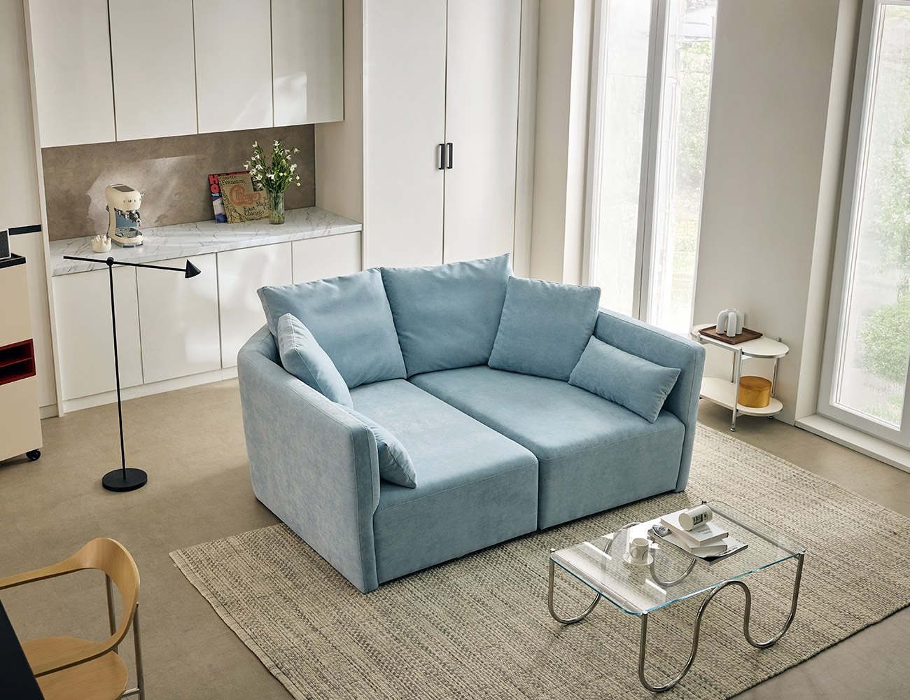 Ghế sofa 4 chỗ bọc vải kèm 6 gối - ghế sofa bọc nỉ 4 chỗ - ảnh 3 | Ghế Sofa 360