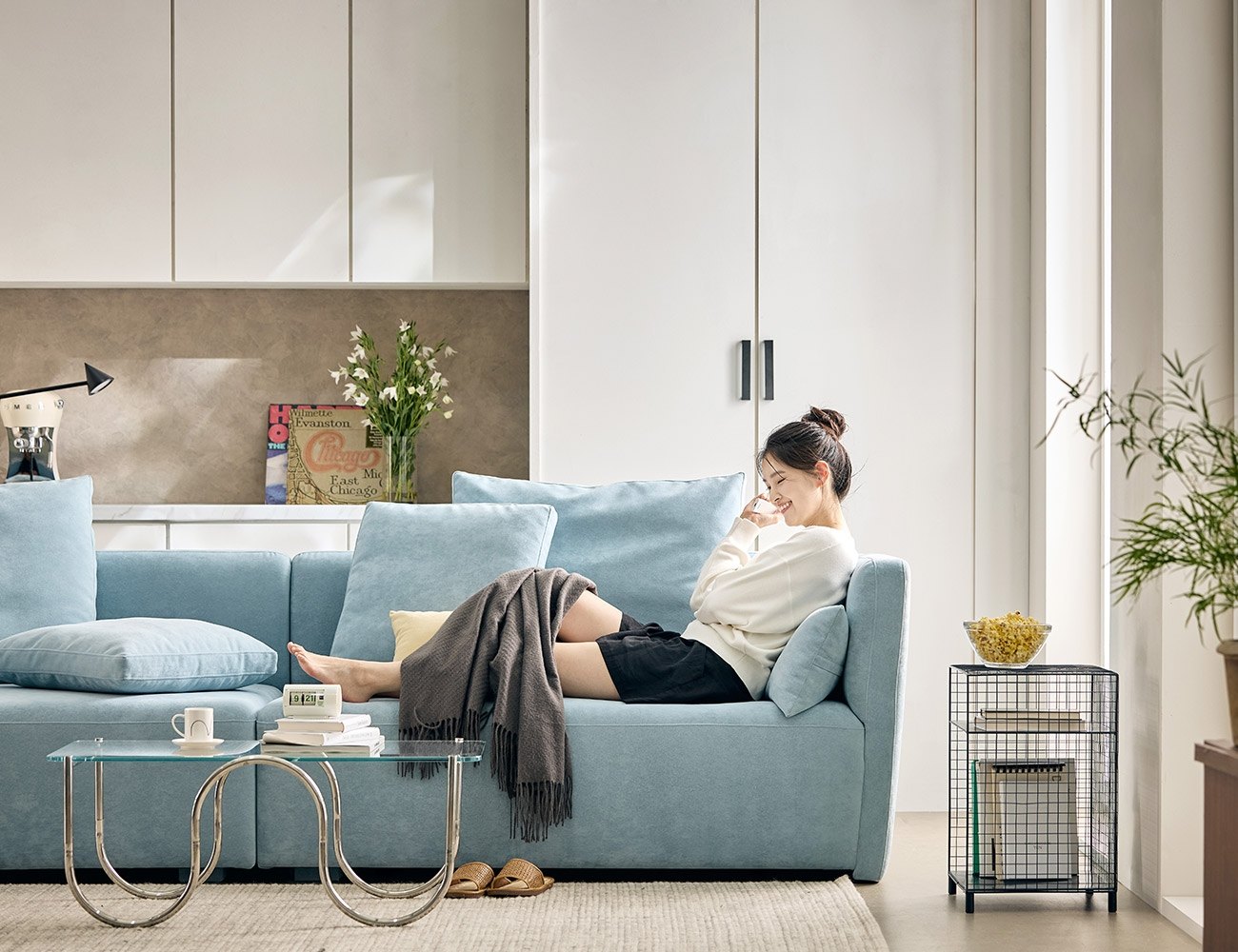 Ghế sofa 4 chỗ bọc vải kèm 6 gối - ghế sofa bọc nỉ 4 chỗ - ảnh 4 | Ghế Sofa 360