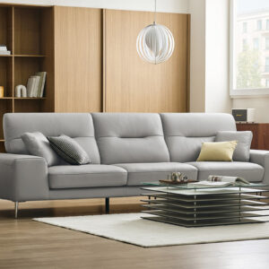 Ghế sofa 4 chỗ da bò tự nhiên kèm 2 gối